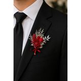 jujü Damat yaka çiçeği, damat cep çiçeği, kırmızı yaka çiçeği