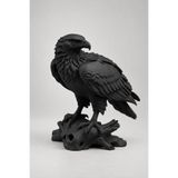 Jüjü Design 3D Baskı Dal Üzerinde Kartal Figürlü Dekoratif Biblo Masaüstü ve Ofis Dekoru Siyah 18cm