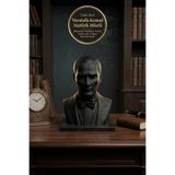 Jüjü Design 3D Baskı Mustafa Kemal Atatürk Büstü Dekoratif Masaüstü Heykel ve Ofis Objesi 24 cm Mat Siyah