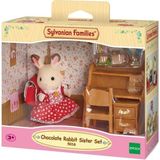 Juju Sylvanian Families Çikolata Kulaklı Tavşan Kız ve Çalışma Masası Renkli Eğlenceli Oyun Seti - 0