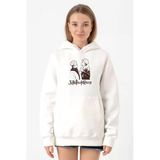 Jujutsu Kaisen Anime Long Beyaz Kadın 3İp Kapşonlu Sweatshirt