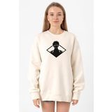 Jujutsu Kaisen Anime Sukuna White Head Ekru Kadın 2ip Sweatshirt