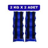 Jukon 2 Kg x 2 Adet Toplam 4 Kg El ve Ayak Bilek Ağırlığı Kas Güçlendirici Kum Ağırlık Torbası Seti Mavi