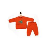 Julayla Erkek Bebek Timsah Desenli Eşofman Takım 3-6/6-9/9-12/18-24 Ay Kiremit 9-12 Ay