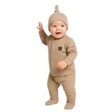 Julayla İnterlok 3lü Erkek Bebek Takımı Bej 1-3 AY