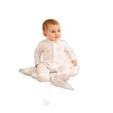 Julayla Jakarlı Baskılı, Bebe Yakalı, Patikli Bebek Tulum (1-3/3-6/6-9/9-12 Ay) Ekru 6-9 AY