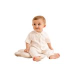 Julayla Jakarlı Bebe Yakalı 2’li Bebek Takımı | 3-24 Ay Arası Ekru 3-6 AY