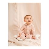 Julayla Jakarlı Bebe Yakalı Patikli Tulum PUDRA 1-3 AY