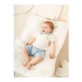 Julayla Jakarlı Yakalı 2’li Erkek Bebek Takımı | Şık ve Rahat Tasarım | 3-24 Ay | KD53457 mavi 18-24 AY