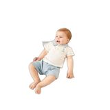 Julayla Jakarlı Yakalı 2’li Erkek Bebek Takımı | Şık ve Rahat Tasarım | 3-24 Ay | KD53457 mavi 3-6 AY