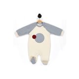 Julayla Reglan Kol 3 Iplik Patikli Bebek Tulum GRİ 1-3 AY