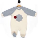 Julayla Reglan Kol 3 Iplik Patikli Bebek Tulum GRİ 3-6 AY