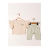 Julayla Şile Bezi Nakışlı Bluz & Pantolon Takım (6-36 AY) mint 18-24 AY