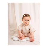 Julayla Şile Bezi Nakışlı Bluz & Pantolon Takım (6-36 AY) SOMON 9-12 Ay