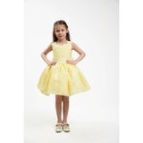 Julia Style Kız Çocuk Azalea Flower Saten Organze Abiye Elbise, Açık Sarı, 9 Yaş