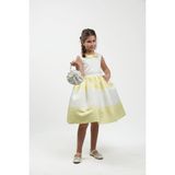 Julia Style Kız Çocuk Princess Sophia Saten Abiye Elbise, Açık Sarı, 9 Yaş