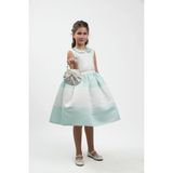Julia Style Kız Çocuk Princess Sophia Saten Abiye Elbise, Mint Yeşili, 7 Yaş