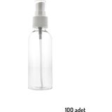 Julıano 100 Adet 100 Ml Boş Şişe Spreyli Kolonya Şişesi Doldurulabilir Cep Plastik Dezenfektan Parfüm Şişes