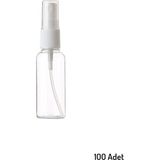 Juliano 100 Adet Boş Şişe Spreyli Kolonya Şişesi Doldurulabilir Cep Plastik Parfüm Şişesi 30 ml