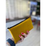 Juliano 9.5 x 19 cm Sarı Süet Özel Tasarım Fermuarlı Gözlük Kılıfı