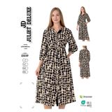 Juliet Deluxe Kadın Dokuma Viskon Kumaş Desenli Elbise 35039