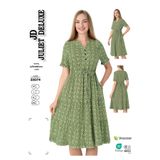 Juliet Deluxe Kadın Dokuma Viskon Kumaş Desenli Elbise 35074