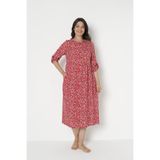 Juliet Deluxe Kadın Dokuma Viskon Kumaş Desenli Elbise / Kırmızı - 35096
