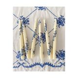 Julith Mavi Çiçek Desenli El Çizimi Handmade Şamdan Kokulu Mum