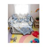 JULYA KİDS Bebek Beşik Takımı Çıft Örgü Kenar Koruma 7 Parça Bebek Beşik Uyku Seti 60*120 Cm