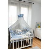 JULYA KİDS Cibinlikli 3'lü Örgülü Mavi Uyku Seti 60*120cm 9 Parça