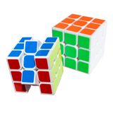Julysgift Klasik Sihirli Küp Akıllı Küp Yapboz 3x3 Eğitici Oyun Zeka Oyunları (2 Adet-Beyaz)