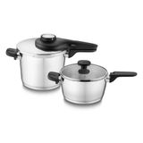 Jumbo 1000245471001 Prime Master 4 + 6 lt Çelik 2 Parça Düdüklü Tencere Seti