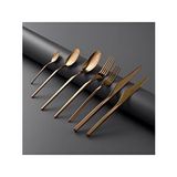Jumbo 5100 Quartz Titanyum Bronz 12 Kişilik 84 Parça Çatal Kaşık Bıçak Seti Kahverengi