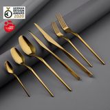Jumbo 5100 Quartz Titanyum Gold 84 Parça 12 Kişilik Paslanmaz Çelik Çatal Kaşık Bıçak Seti