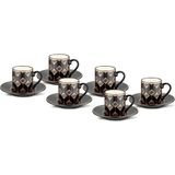 Jumbo Ashen 6 Kişilik Kahve Fincan Takımı - Renkli