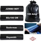 Jumbo Boy Çöp Torbası 100 Adet (10LU 10 Paket) Rulo Çöp Poşeti 80X110 cm Dayanıklı - 80 x 110 cm
