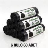 Jumbo Boy Endüstriyel Çöp Poşeti 80X110 Cm 60'Li - 400 Gram Ağır Hizmet Tipi Kalın Torba