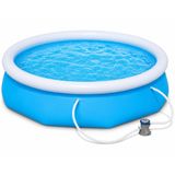 Jumbo Boy Şişme Havuz, 3.05 Metre Çaplı Jumbo Aile Havuzu, 3 Katmanlı Dayanıklı PVC UV Güneşe Dayanıklı, Çift Yönlü Hava Akışlı Yetişkin Çocuk Ev Bahçe Yazlık Kullanımı İçin Büyük Boy Şişme Havuz