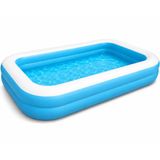 Jumbo Boy Şişme Havuz, 3.05 Metre Dikdörtgen Jumbo Aile Havuzu, 3 Katmanlı Dayanıklı PVC UV Güneşe Dayanıklı, Çift Yönlü Hava Akışlı Yetişkin Çocuk Ev Balkon Bahçe Yazlık İçin Büyük Boy Şişme Havuz