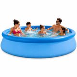 Jumbo Büyük Boy Şişme Havuz, 2.44 Metre Çaplı Aile Havuzu, 3 Katmanlı Dayanıklı PVC UV Güneşe Dayanıklı, Çift Yönlü Hava Akışlı Yetişkin Çocuk Ev Bahçe Teras Yazlık İçin Jumbo Büyük Boy Şişme Havuz