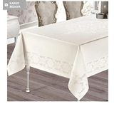 JUMBO Dertsiz Leke Tutmaz Ve Su Geçirmez Büyük Boy Dikdörtgen Masa Örtüsü 160x260 cm KREM