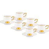 Jumbo Ellmore Gold 6'Lı Kahve Fincan Takımı