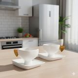 Jumbo Glide Gold 2 Kişilik Kahve Fincan Takımı - Altın