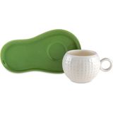 Jumbo Golfline Tek Kişilik Beyaz/yeşil Fincan Takımı