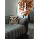 Jumbo Home Çok Amaçlı Koltuk Örtüsü Koltuk Şalı Sofra Bezi Piknik Örtüsü - 160 x 160 cm - Mavi - Beyaz