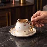 Jumbo Hook 6 Kişilik Kahve Fincan Takımı - Renkli