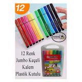 Jumbo Keçeli Kalem 12 Renk 1 Paket Fixpoint 12 Li Jumbo Keçeli Kalem Canlı Renkler Yıkanabilir Kaliteli Okul Öğrenci