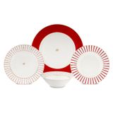 Jumbo Navy Kırmızı 24 Parça 6 Kişilik Yemek Takımı