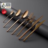 Jumbo Şık Tasarımlı 5100 Quartz Titanyum Bronz 12 Kişilik 84 Parça Çatal Kaşık Bıçak Seti