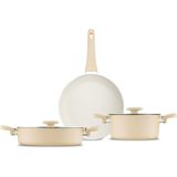 Jumbo Swiss Crystal Dark Cream 5 Parça Krem Tencere Seti